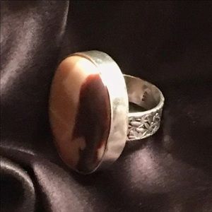 Large Oval Agate Artisan Ring
